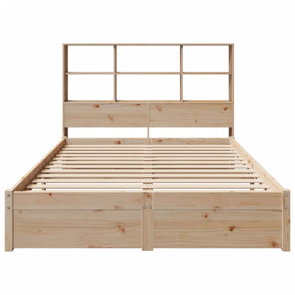 Bed met boekenkast zonder matras massief grenenhout 140x200 cm