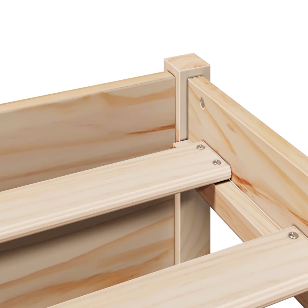 Bed met boekenkast zonder matras massief grenenhout 140x200 cm