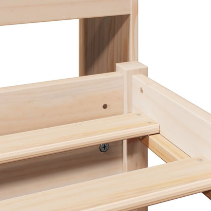 Bed met boekenkast zonder matras massief grenenhout 75x190 cm