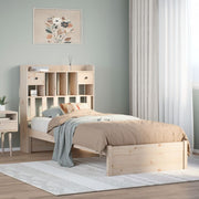 Bed met boekenkast 75x190 cm massief grenenhout