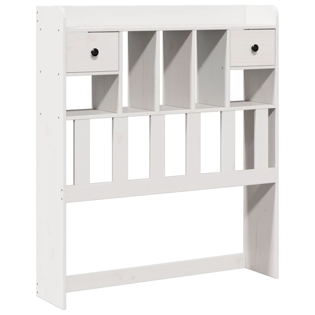 Bed met boekenkast zonder matras grenenhout wit 75x190 cm