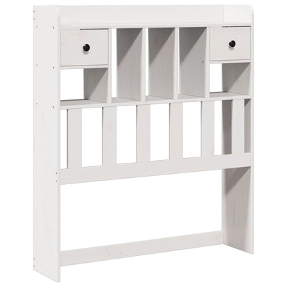 Bed met boekenkast zonder matras grenenhout wit 75x190 cm