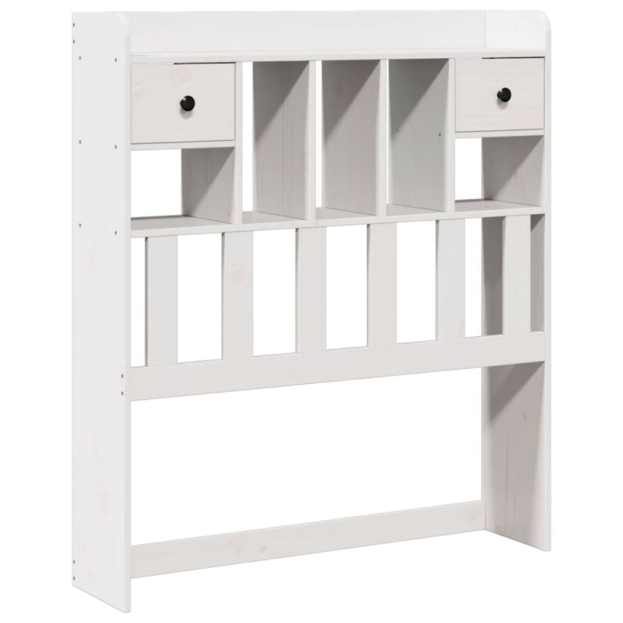 Bed met boekenkast zonder matras grenenhout wit 75x190 cm