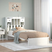 Bed met boekenkast grenenhout wit 75x190 cm