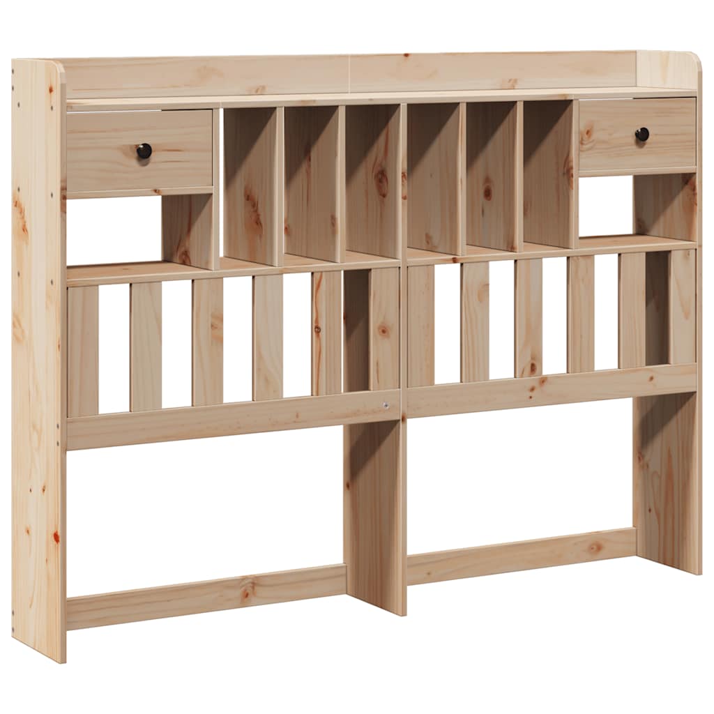 Bed met boekenkast zonder matras massief grenenhout 140x190 cm