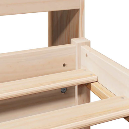 Bed met boekenkast zonder matras massief grenenhout 140x190 cm