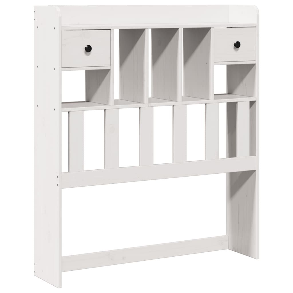 Bed met boekenkast zonder matras grenenhout wit 90x200 cm