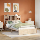 Bed met boekenkast zonder matras massief grenenhout 120x200 cm