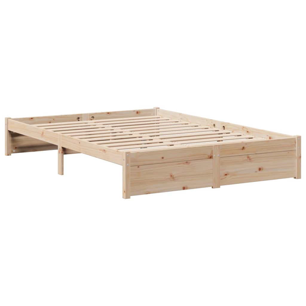 Bed met boekenkast zonder matras massief grenenhout 140x200 cm