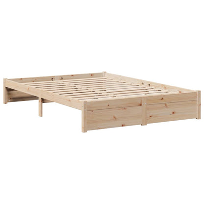 Bed met boekenkast zonder matras massief grenenhout 140x200 cm
