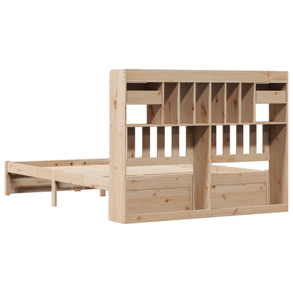 Bed met boekenkast zonder matras massief grenenhout 140x200 cm