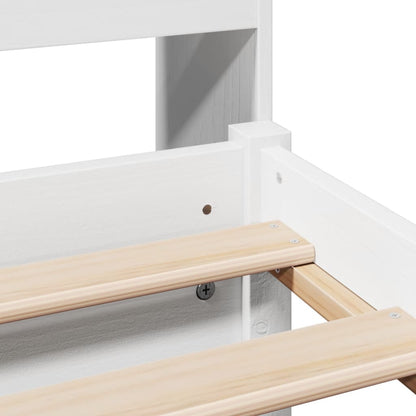 Bed met boekenkast zonder matras grenenhout wit 140x200 cm