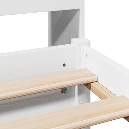 Bed met boekenkast zonder matras grenenhout wit 150x200 cm