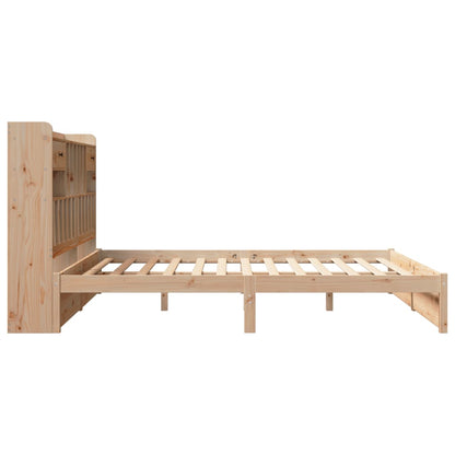 Bed met boekenkast zonder matras massief grenenhout 180x200 cm
