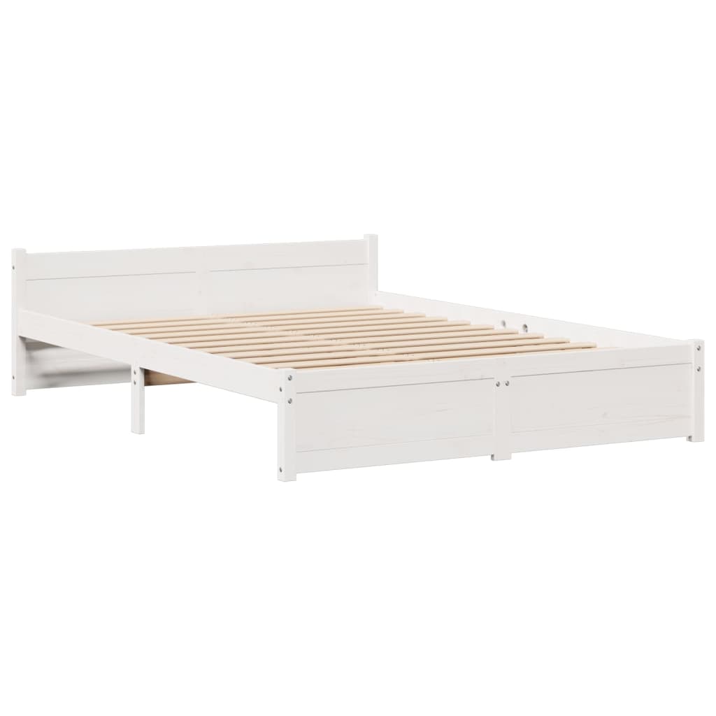 Bed met boekenkast zonder matras grenenhout wit 120x190 cm
