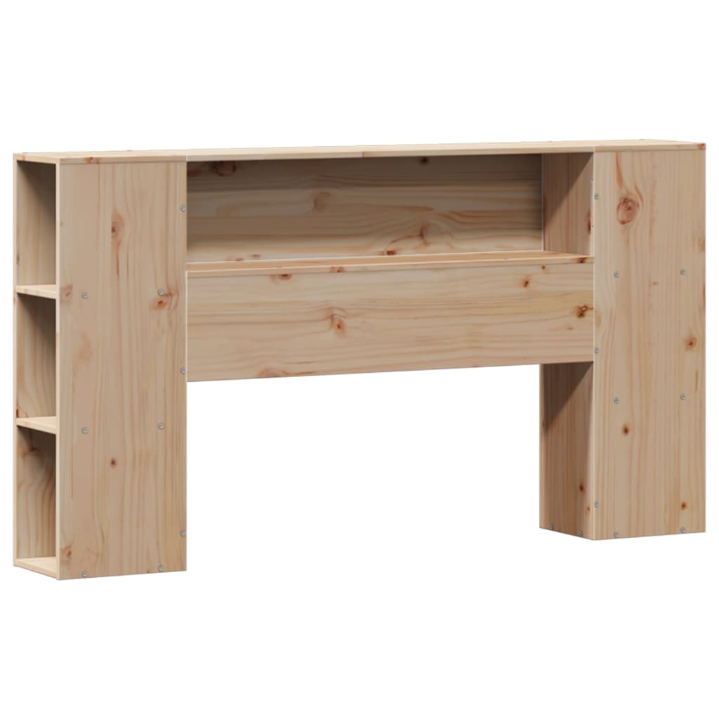 Bed met boekenkast zonder matras massief grenenhout 135x190 cm