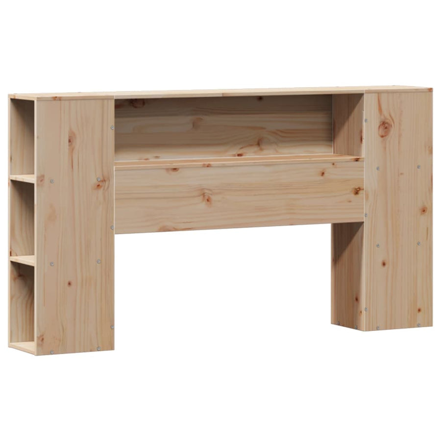 Bed met boekenkast zonder matras massief grenenhout 135x190 cm