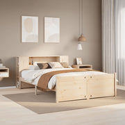 Bed 135x190 cm massief grenenhout met boekenkast