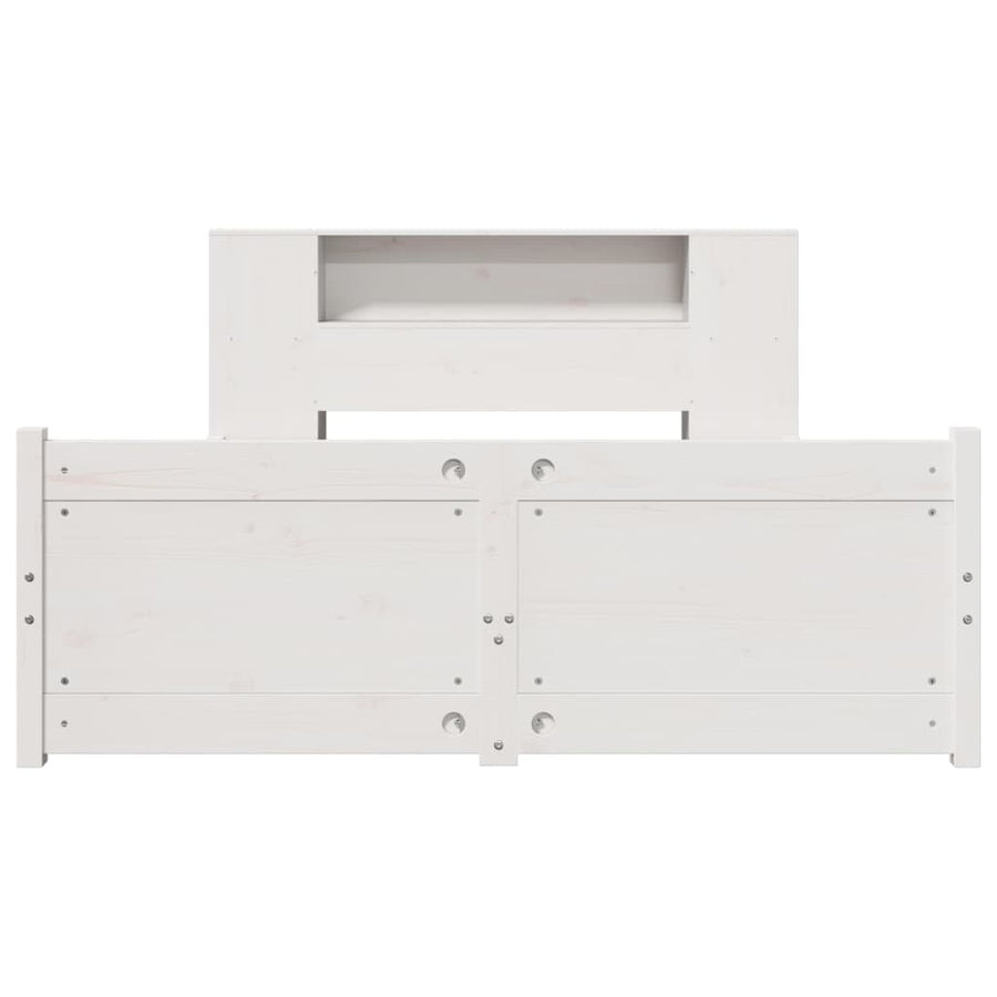 Bed Met Boekenkast Zonder Matras Grenenhout 140 x 190 cm Wit