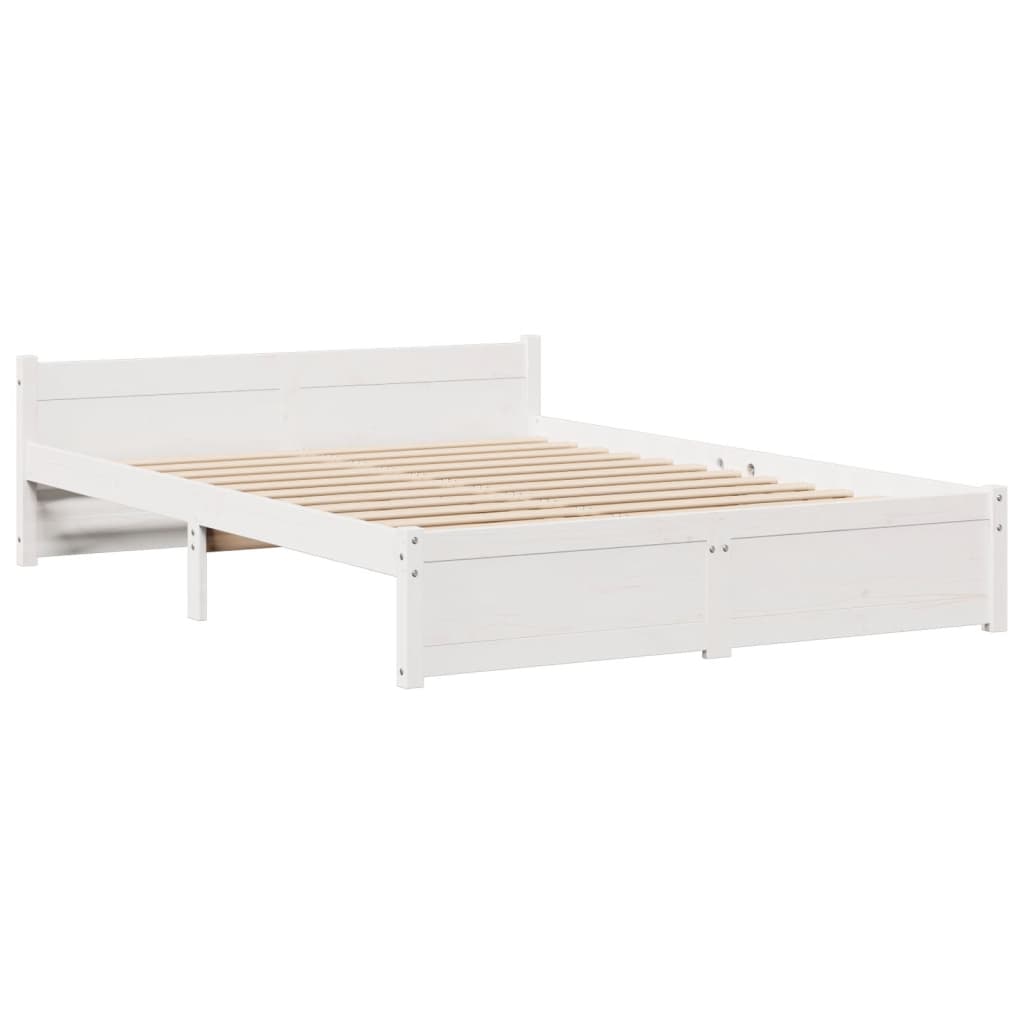Bed Met Boekenkast Zonder Matras Grenenhout 140 x 190 cm Wit