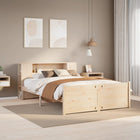 Bed met boekenkast zonder matras massief grenenhout 120x200 cm