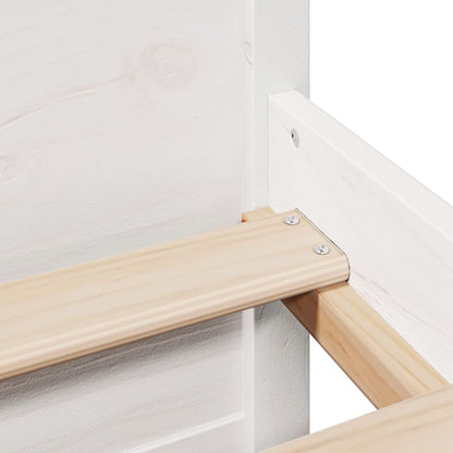 Bed met boekenkast zonder matras grenenhout wit 120x200 cm