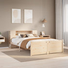 Bed met boekenkast zonder matras massief grenenhout 140x200 cm