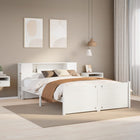 Bed met boekenkast zonder matras grenenhout wit 140x200 cm