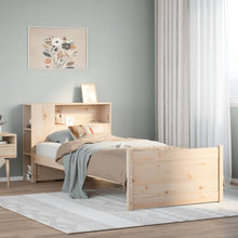 Bed Met Boekenkast Zonder Matras Massief Grenenhout 100 x 200 cm Naturel