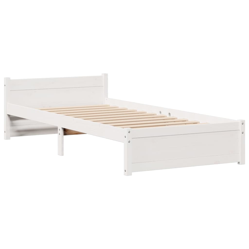 Bed Met Boekenkast Zonder Matras Grenenhout 100 x 200 cm Wit