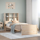 Bed met boekenkast zonder matras massief grenenhout 75x190 cm