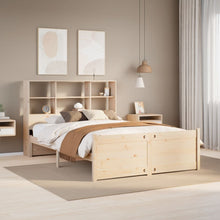 Bed Met Boekenkast Zonder Matras Massief Grenenhout 140 x 190 cm Naturel