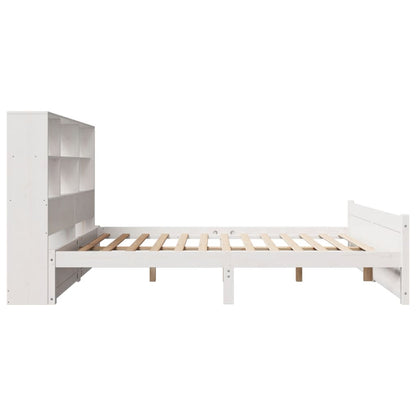 Bed Met Boekenkast Zonder Matras Grenenhout 120 x 200 cm Wit