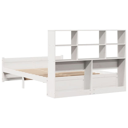 Bed Met Boekenkast Zonder Matras Grenenhout 120 x 200 cm Wit