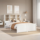 Bed met boekenkast zonder matras grenenhout wit 150x200 cm