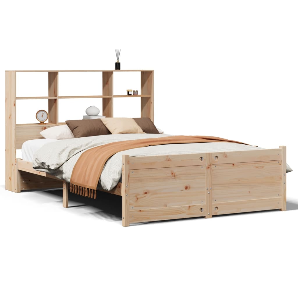 Bed met boekenkast zonder matras massief grenenhout 160x200 cm