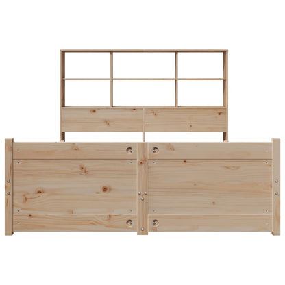 Bed met boekenkast zonder matras massief grenenhout 160x200 cm