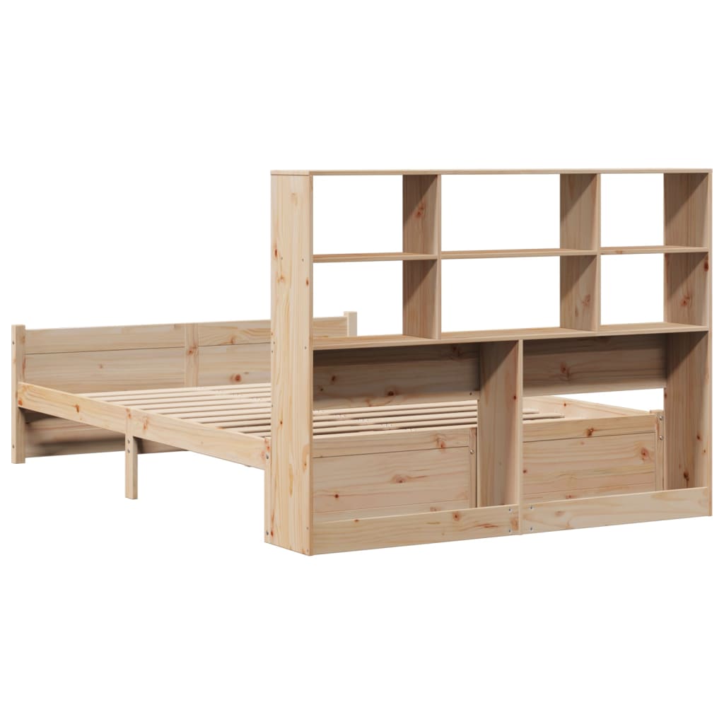Bed met boekenkast zonder matras massief grenenhout 160x200 cm