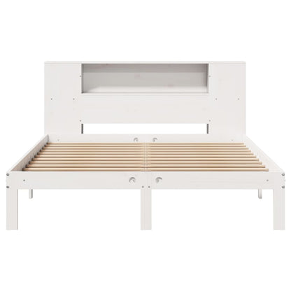 Bed met boekenkast zonder matras grenenhout wit 120x190 cm