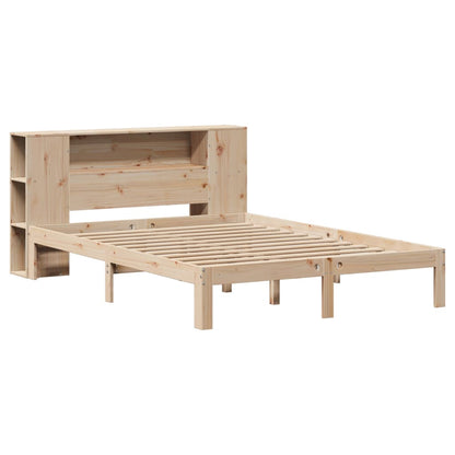 Bed met boekenkast zonder matras massief grenenhout 140x190 cm