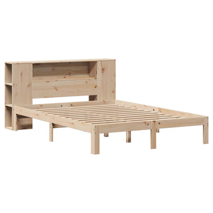 Bed met boekenkast zonder matras massief grenenhout 140x200 cm