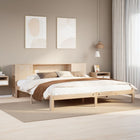 Bed met boekenkast zonder matras massief grenenhout 180x200 cm