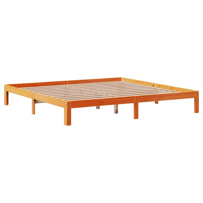 Bed met boekenkast zonder matras grenenhout wasbruin 180x200 cm