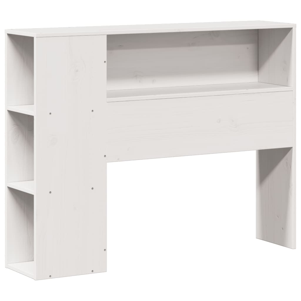 Bed met boekenkast zonder matras grenenhout wit 75x190 cm