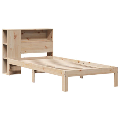 Bed met boekenkast zonder matras massief grenenhout 90x200 cm