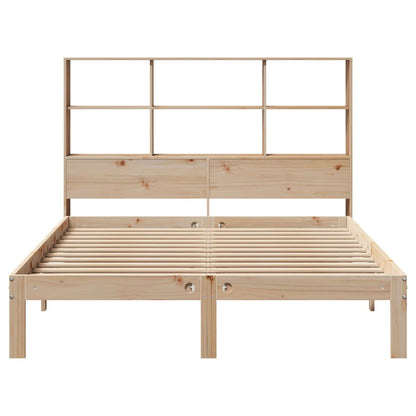 Bed met boekenkast zonder matras massief grenenhout 140x190 cm