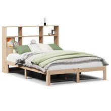 Bed met boekenkast zonder matras massief grenenhout 140x200 cm
