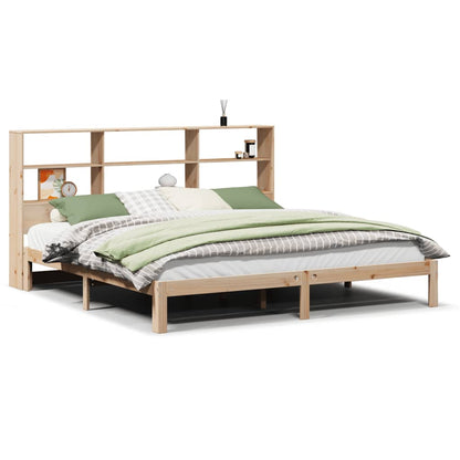Bed met boekenkast zonder matras massief grenenhout 180x200 cm