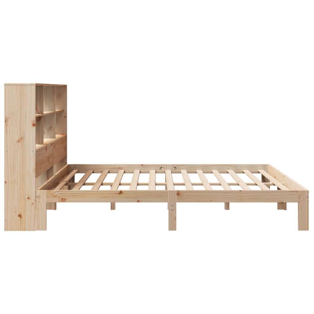 Bed met boekenkast zonder matras massief grenenhout 180x200 cm