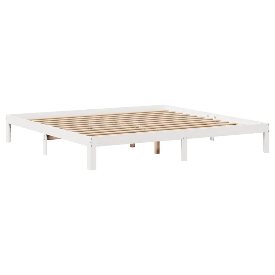 Bed met boekenkast zonder matras grenenhout wit 180x200 cm